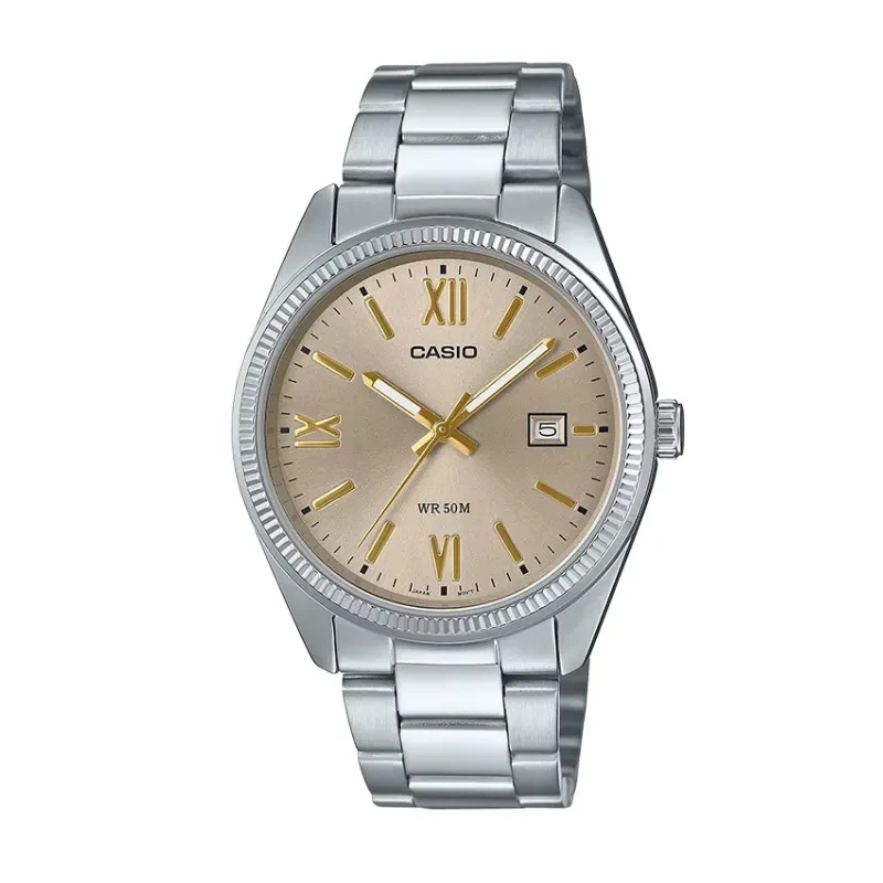 Casio Enticer Beige Dial Men's Watch- MTP-1302DD-9AV